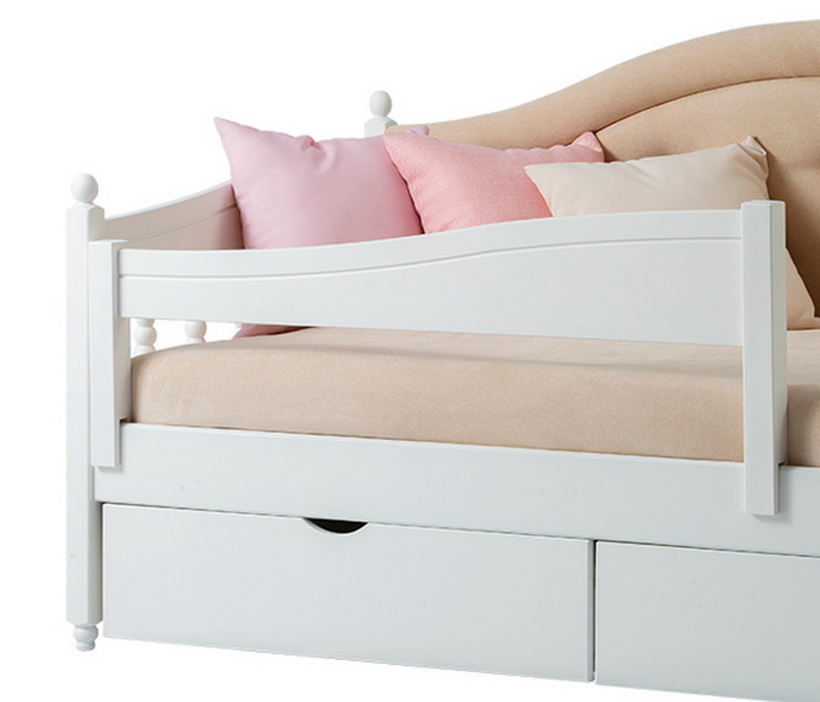 Тахта Айно №6 с мягким изголовьем с ящиками 800х1600