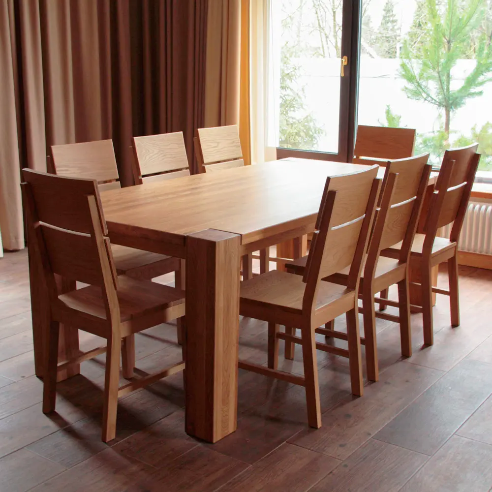 Стол обеденный массив дуба квадратный Аляска 1800*1000 (нога 140) "Премиум"