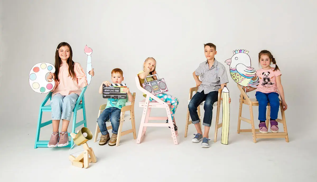 Стул деревянный голубой Rabbit Wood аква