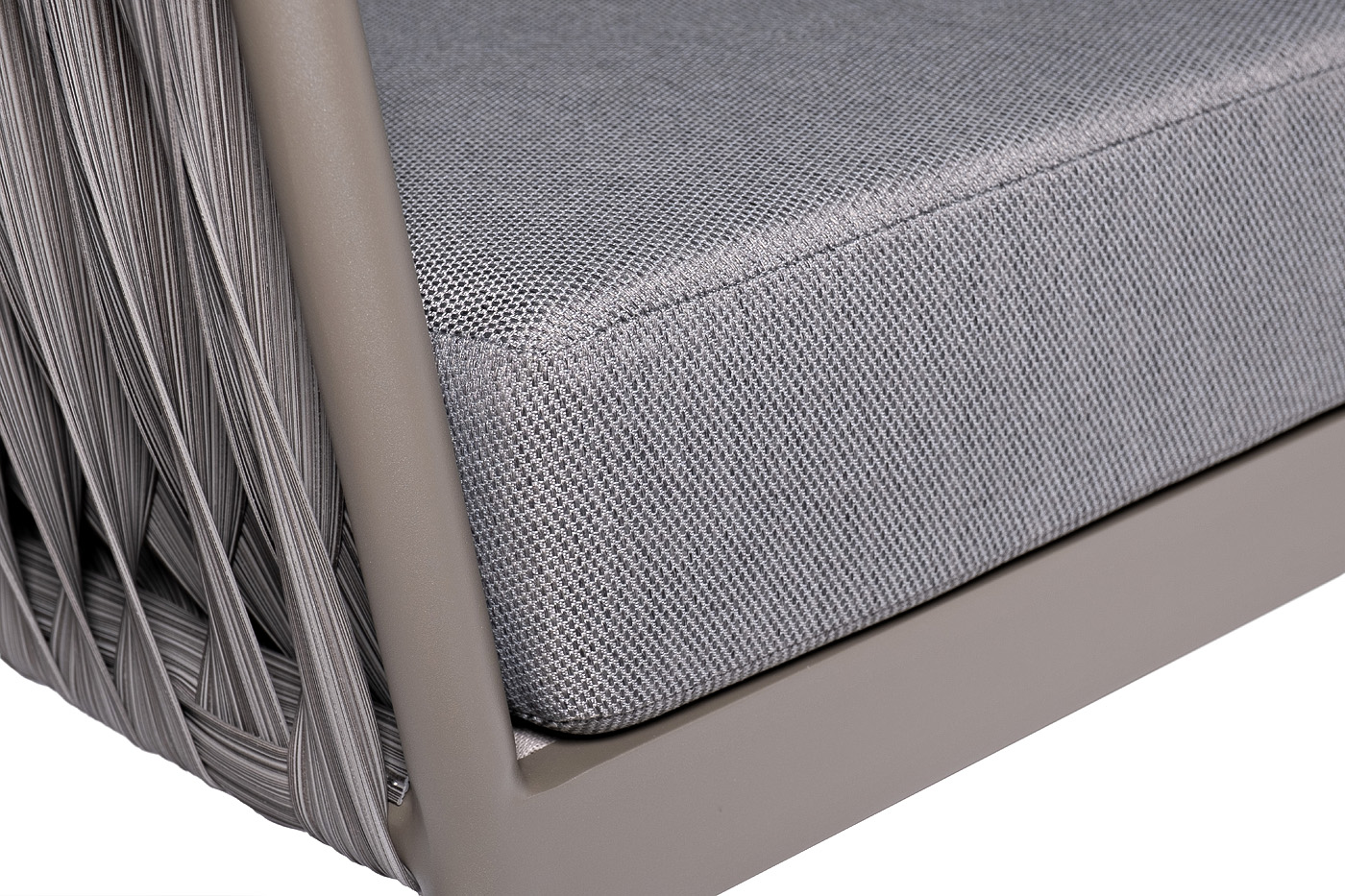 39AR-DIV-3691 SER Диван двухместный "Муза", серый, оплетка "лента"