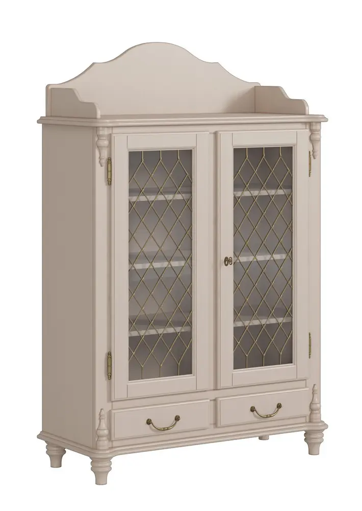 Шкаф-витрина Скандия 2-створчатый с 2 ящиками узкий Б3.30.01