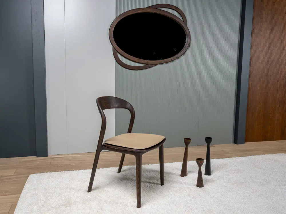 Стул из дуба Милина мягкий кожа