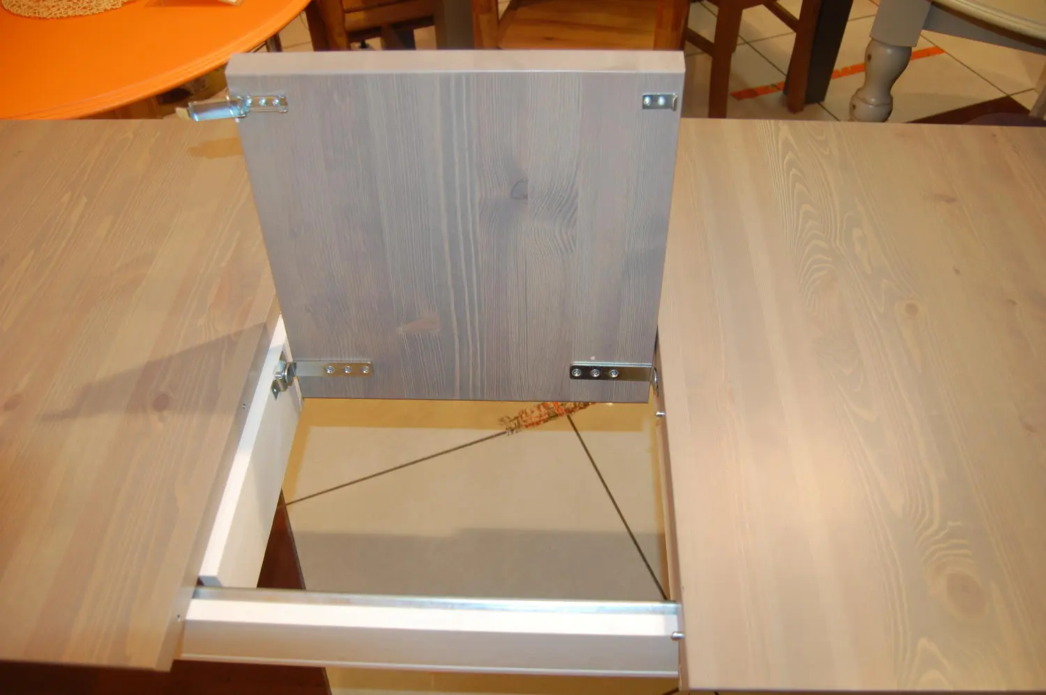 Стол Форест раздвижной 140 со вставкой белый воск/серый