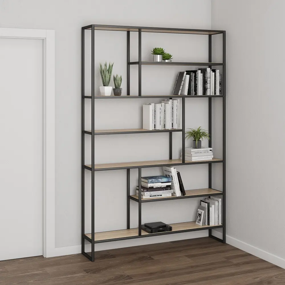 Стеллаж чёрный с полками 04-06