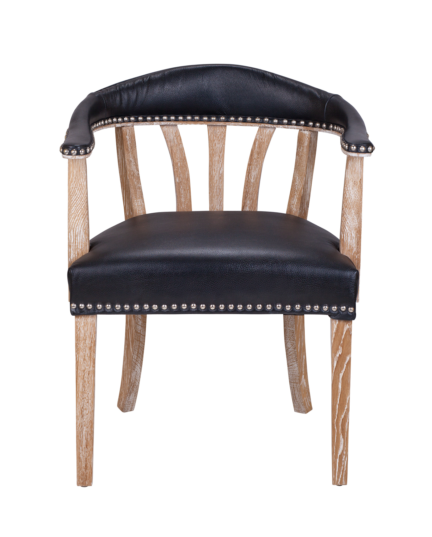 Мягкий стул с подлокотниками Tanner Black Leather