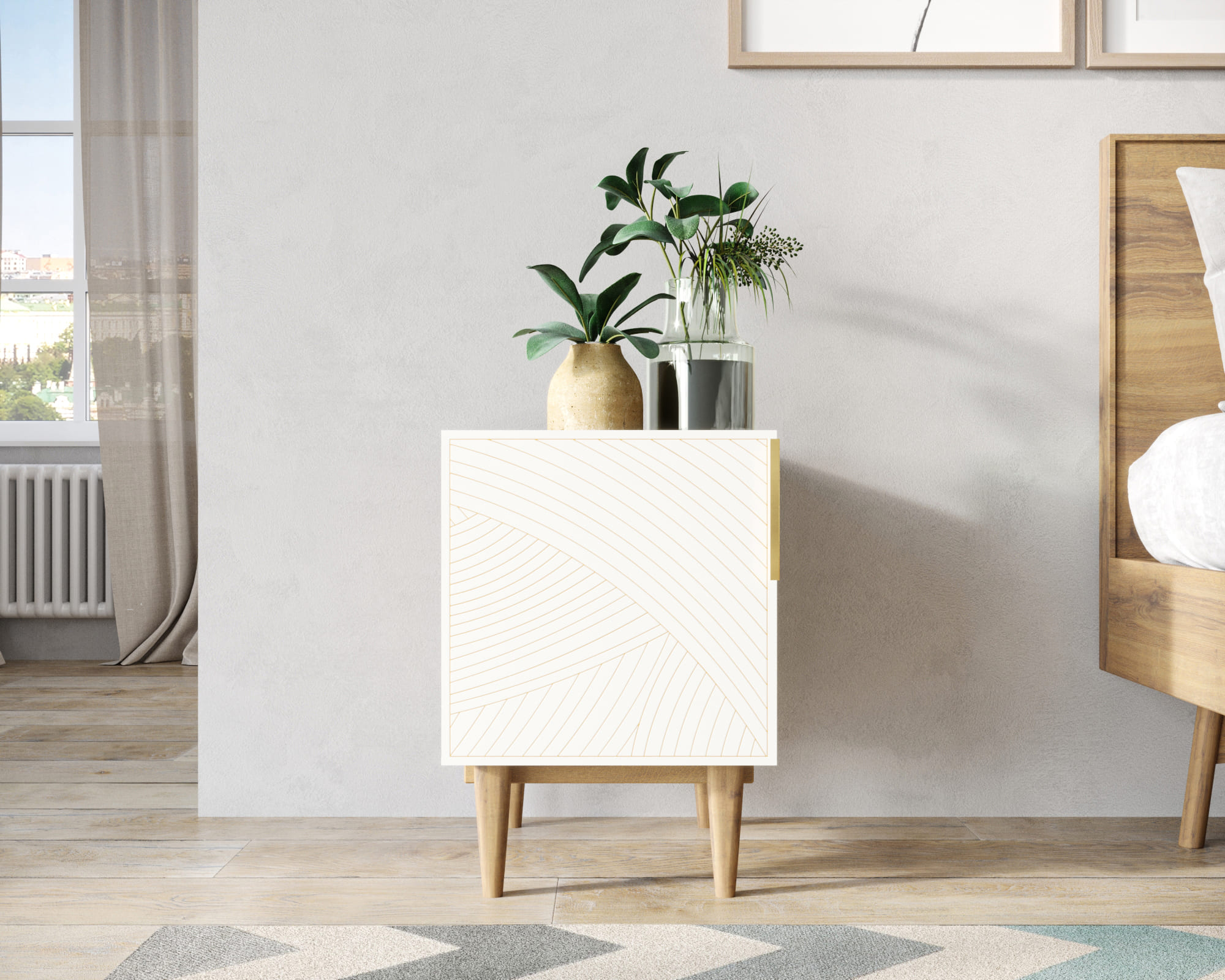 Тумбочка с дверкой "Line" LN08/GR1