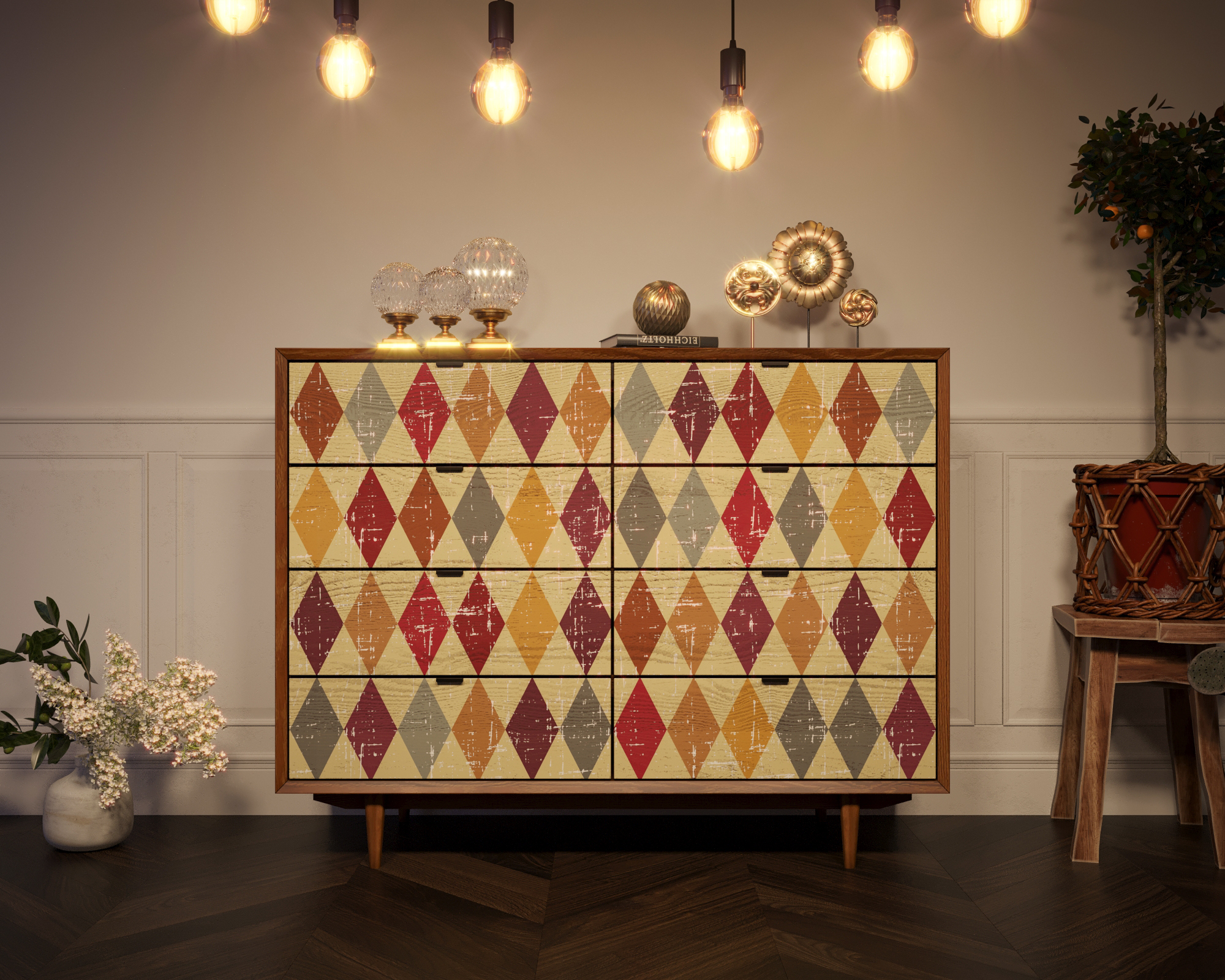 Комод "Bruni print" на восемь ящиков