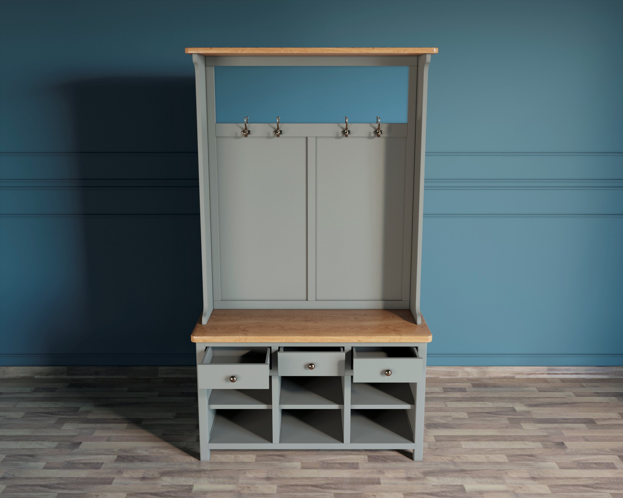 Прихожая Кантри "Jules Verne" в сером цвете