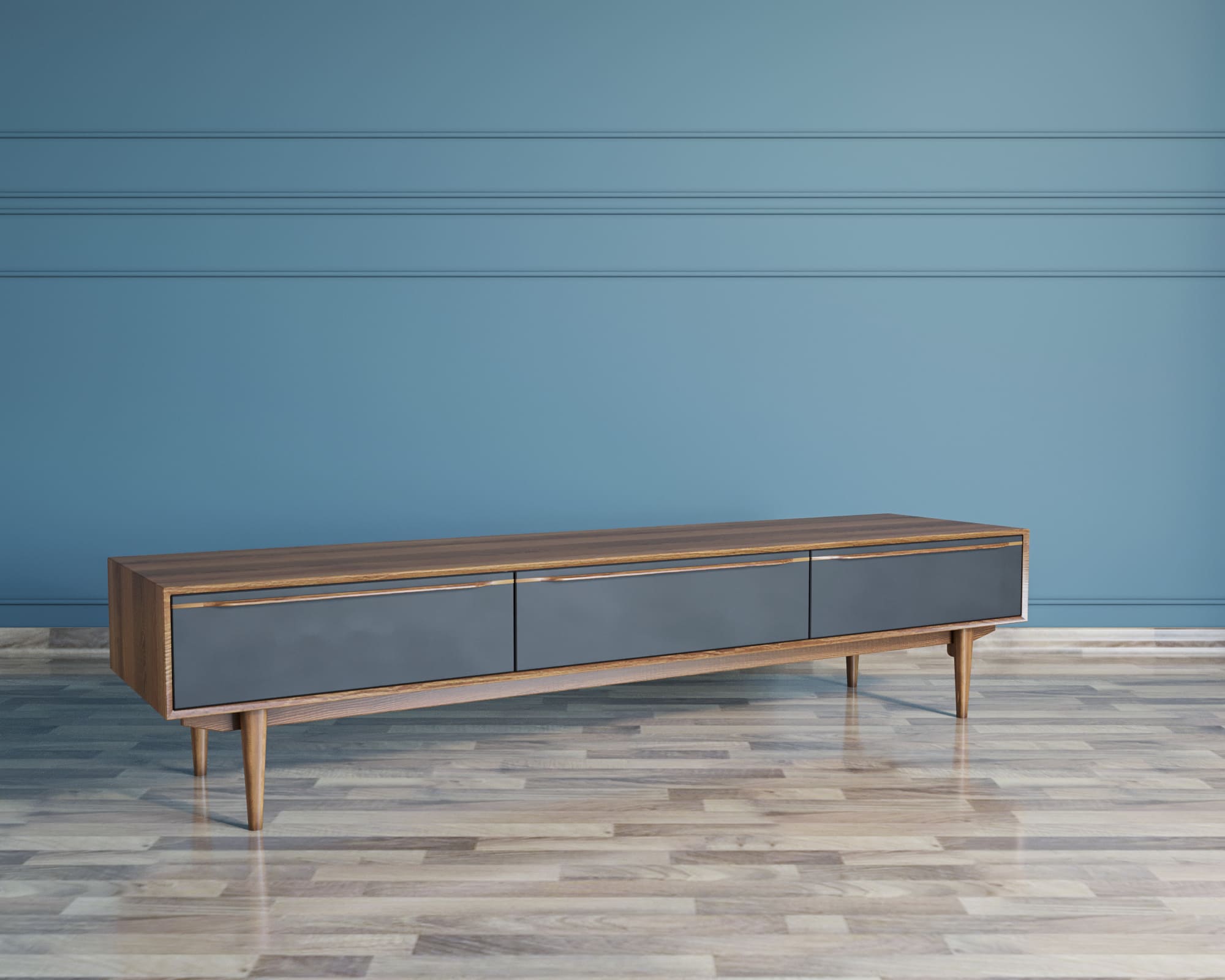 Консоль под TV "Bruni Black" с ящиками