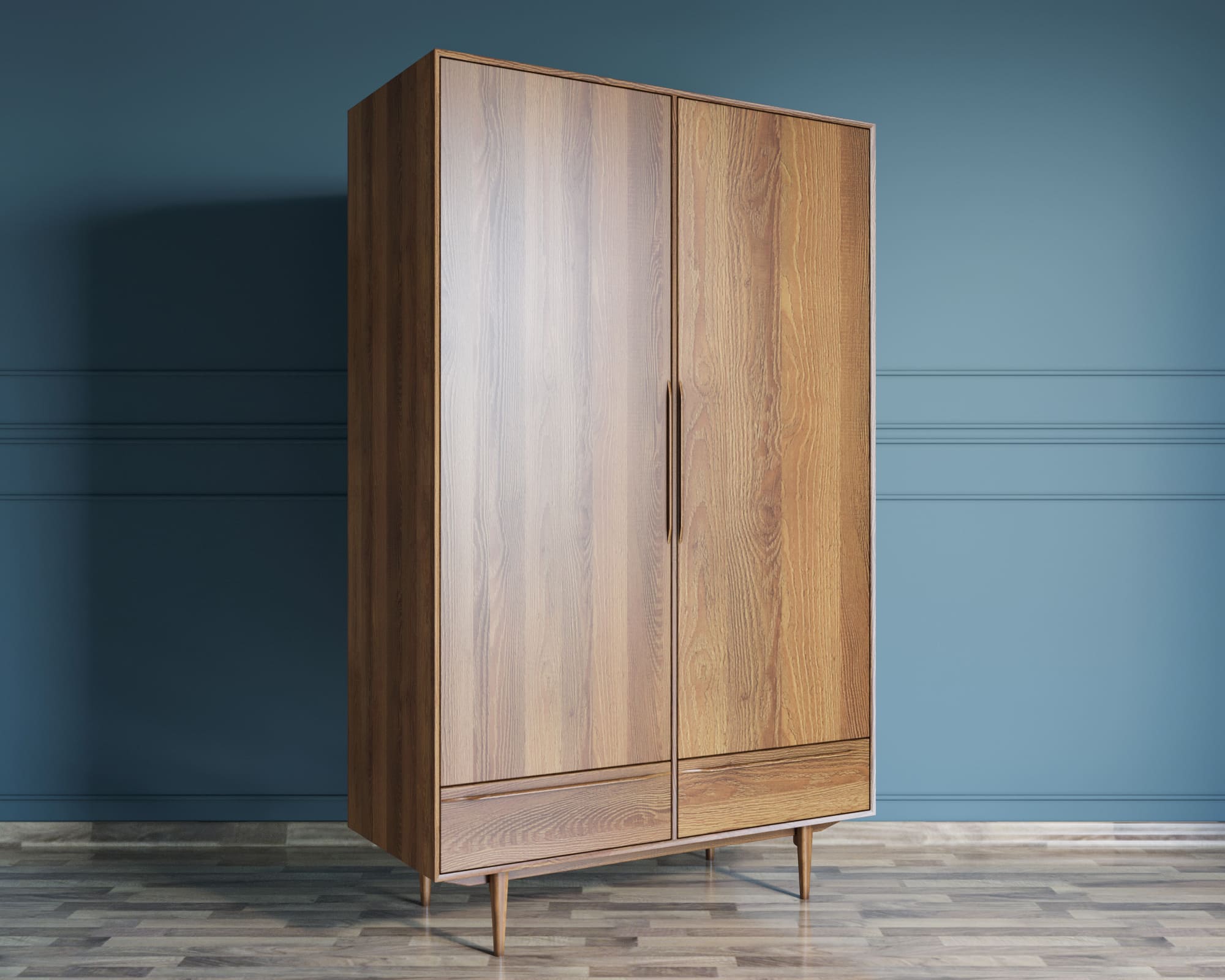 Шкаф двустворчатый распашной с двумя выдвижными ящиками "Bruni"