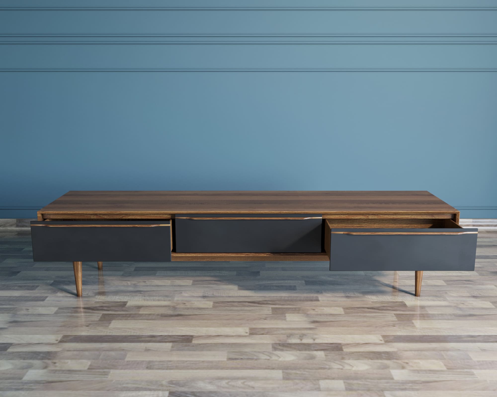 Консоль под TV "Bruni Black" с ящиками