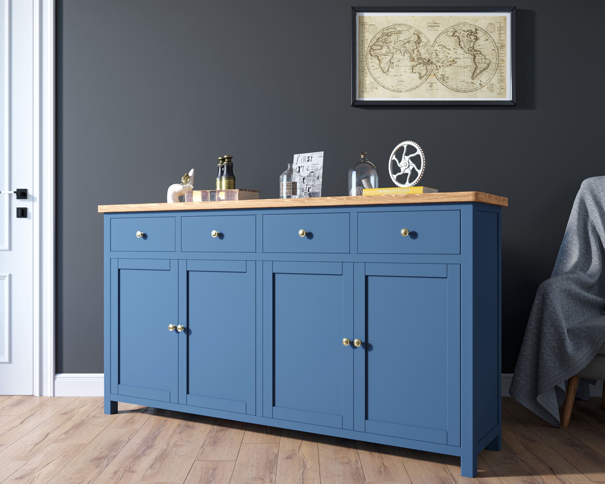 Комод массив "Jules Verne" 4 ящика 4 дверки