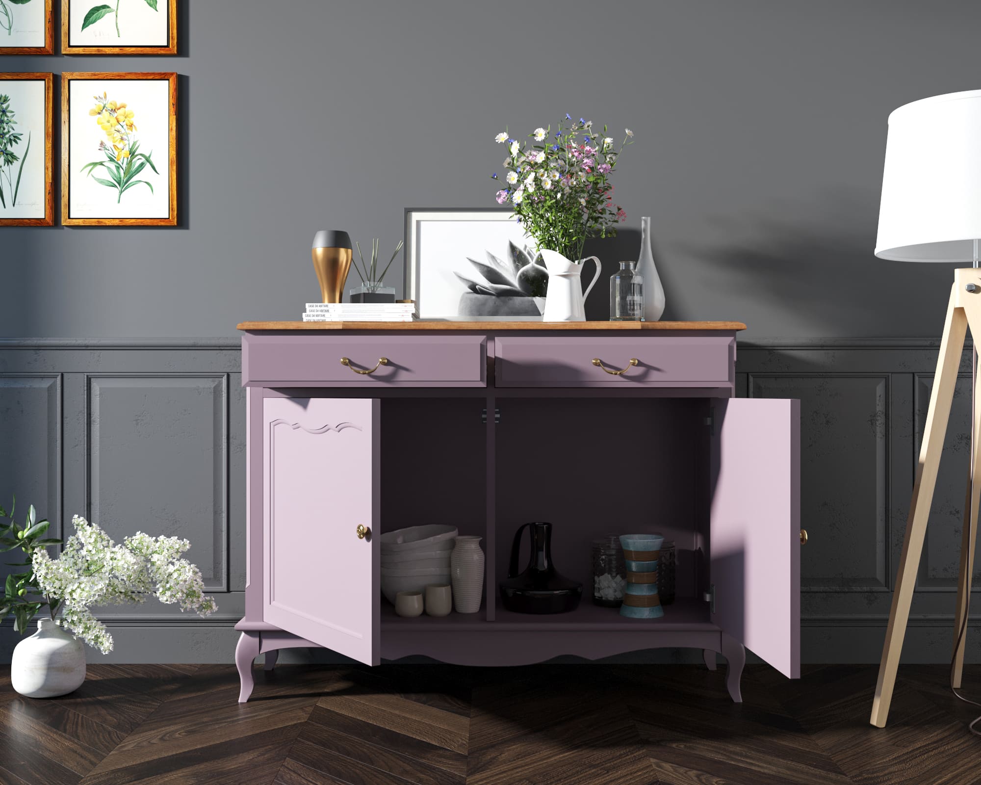 Комод из дерева "Leontina Lavanda" с ящиками