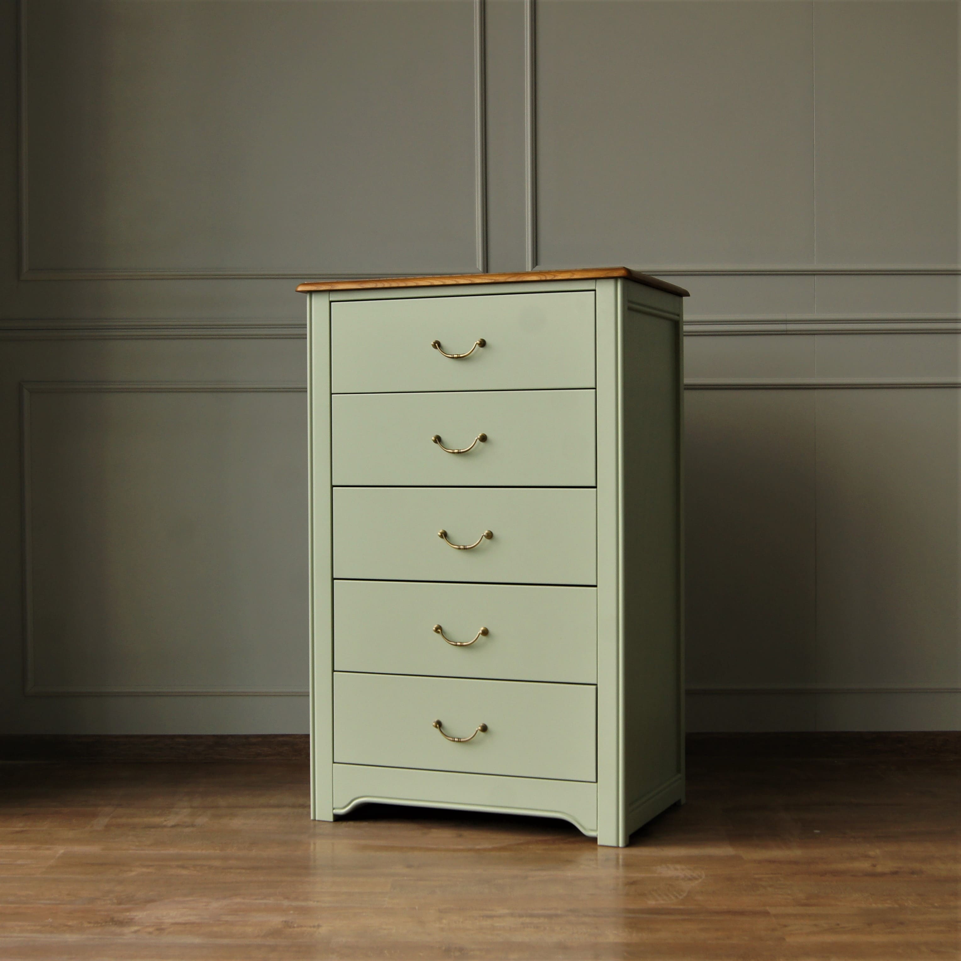 Комод массив дерева "Olivia" высокий на 5 ящиков арт GA3005