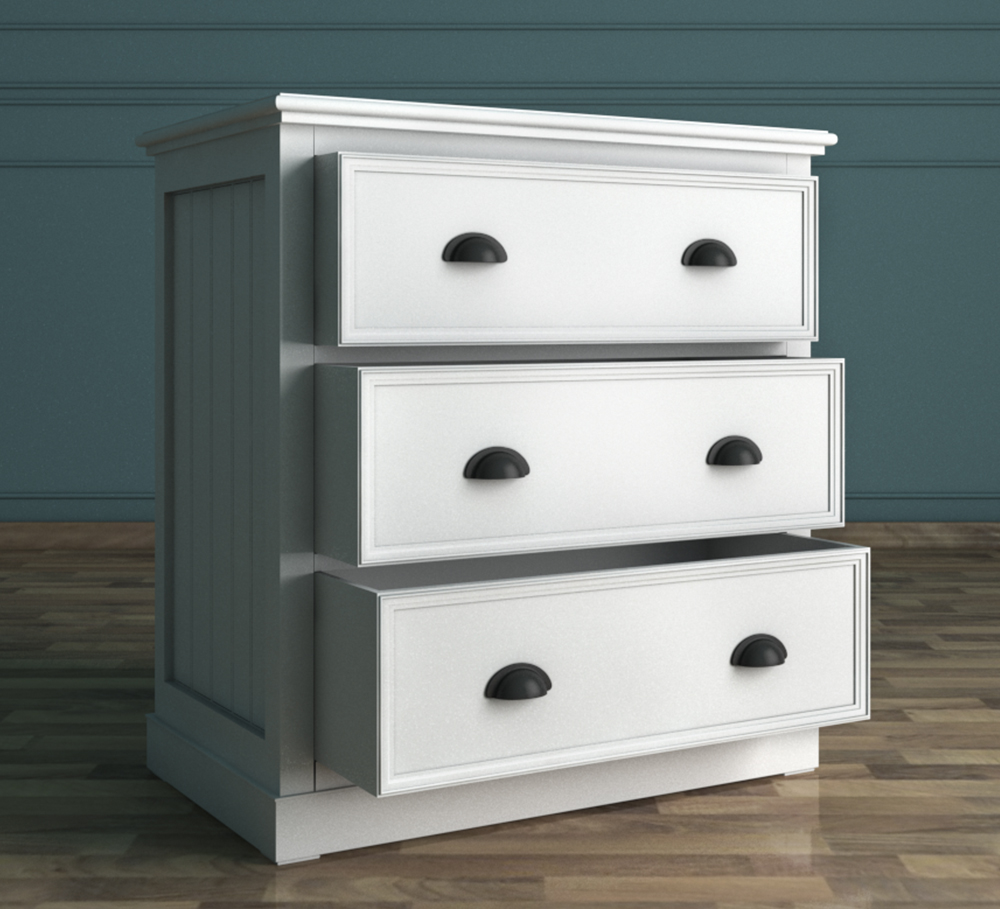 Комод малый с тремя ящиками белый "Palermo"