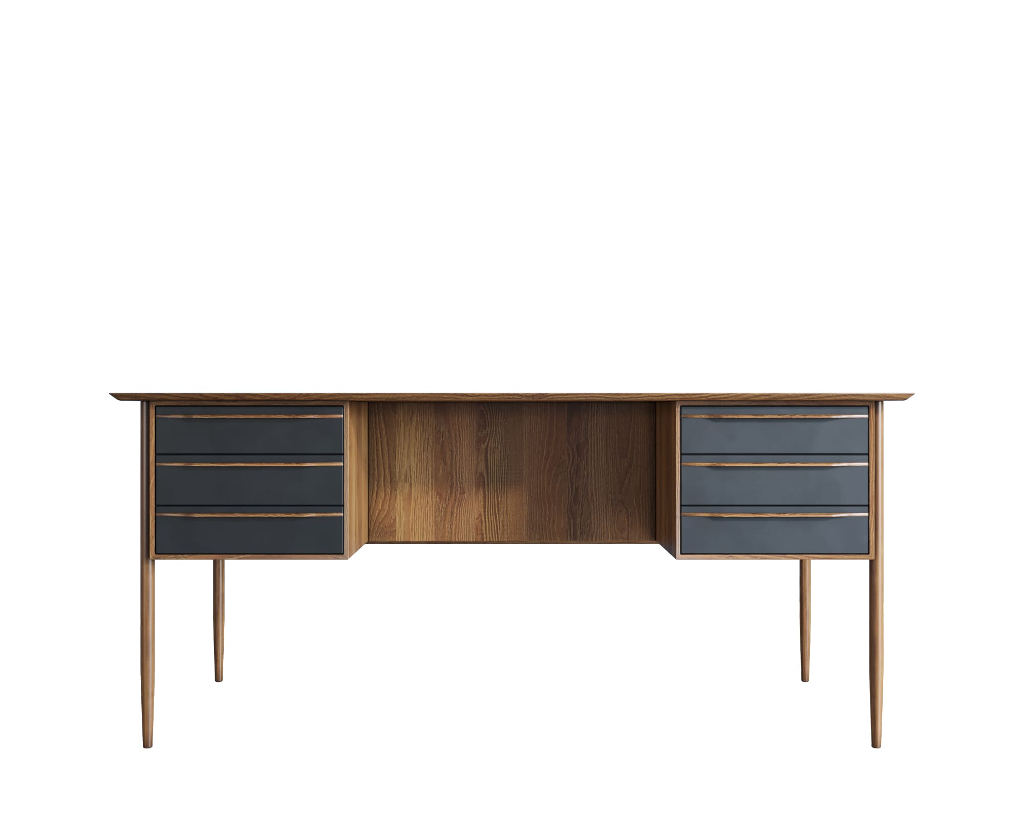 Рабочий письменный стол с ящиками «Bruni Black» с ящиками