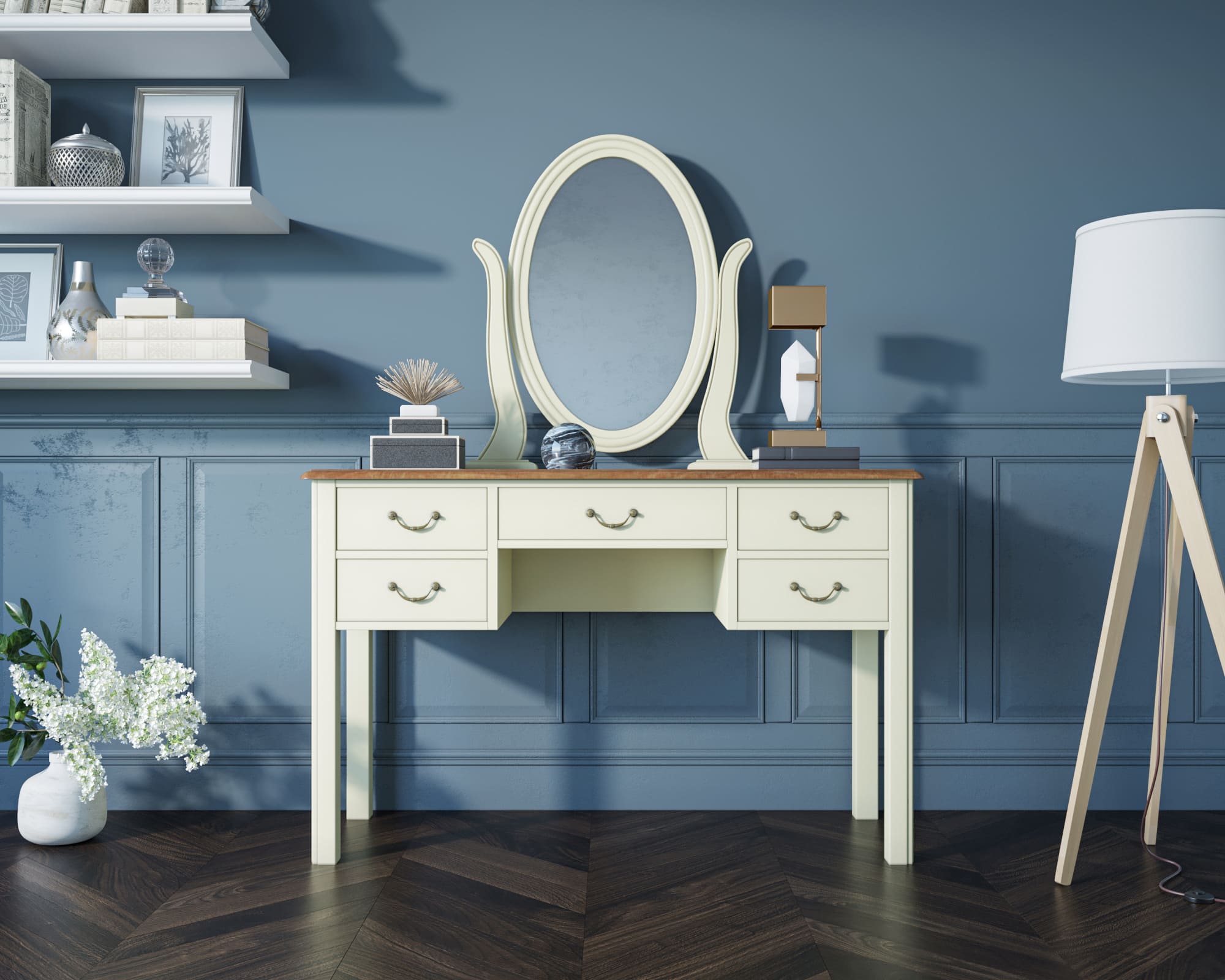 Бежевый туалетный стол "Olivia"