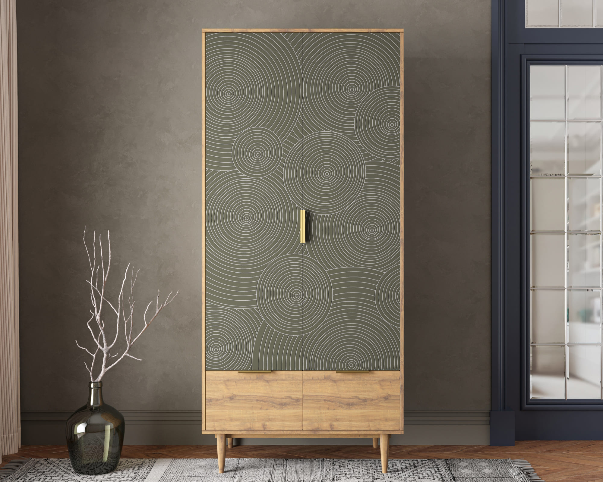 Шкаф двухстворчатый  с ящиками "Line" R26