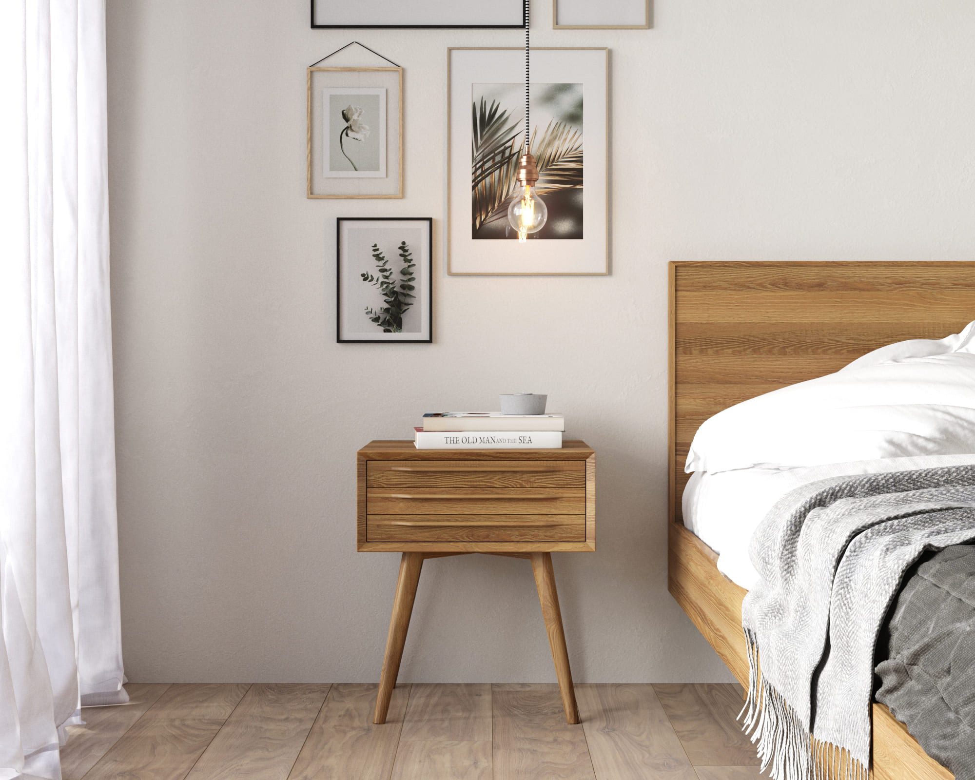 Тумба из дерева в Скандинавском стиле "Bruni" с тремя ящиками