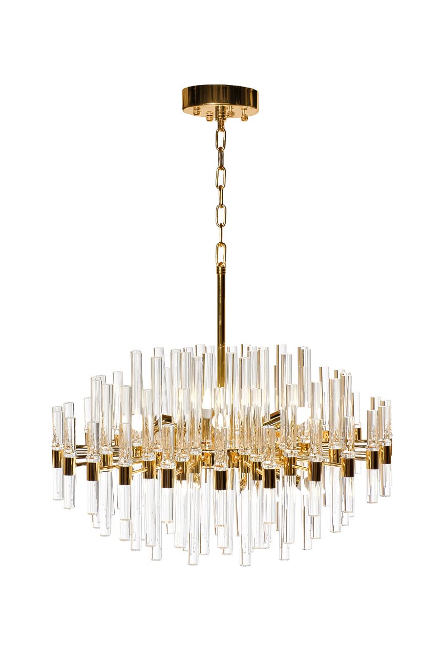 62GDM-810021-800 Люстра Serena прозр.стекло/золото d80см h65см