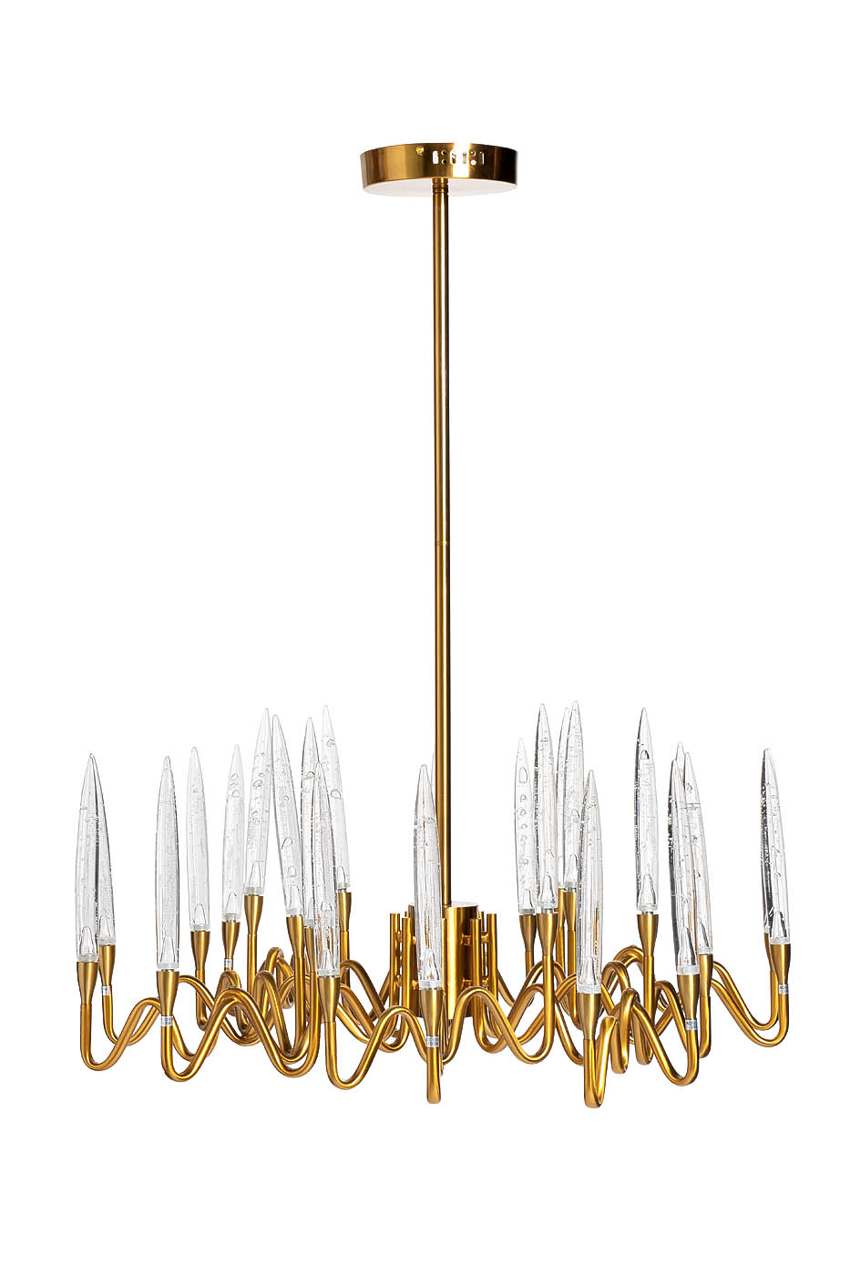 K2PG0330-80 Люстра латунь/стекло прозр. d.80 h.43см