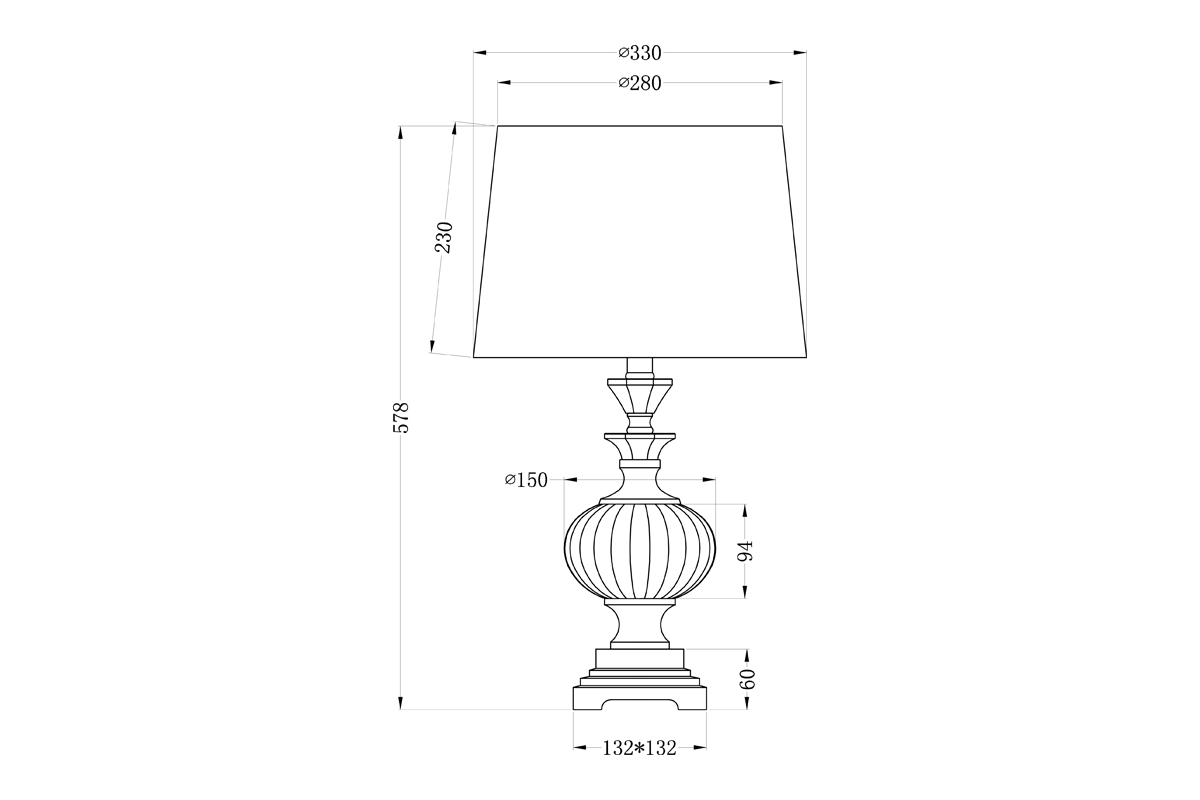 22-86946 Лампа настольная, плафон бежевый 