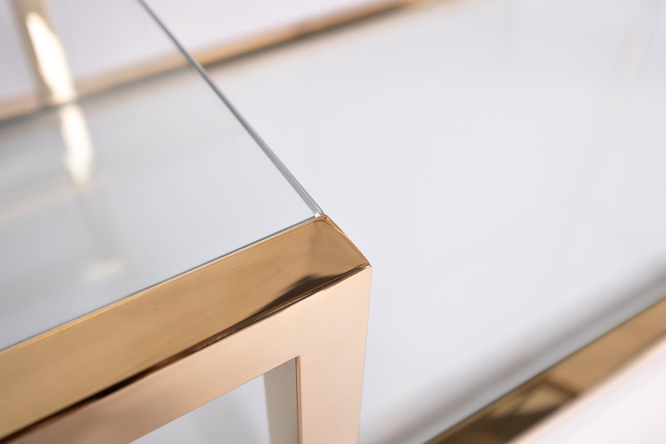 GY-SH8005GOLD  Стеллаж стекло прозр./золото 