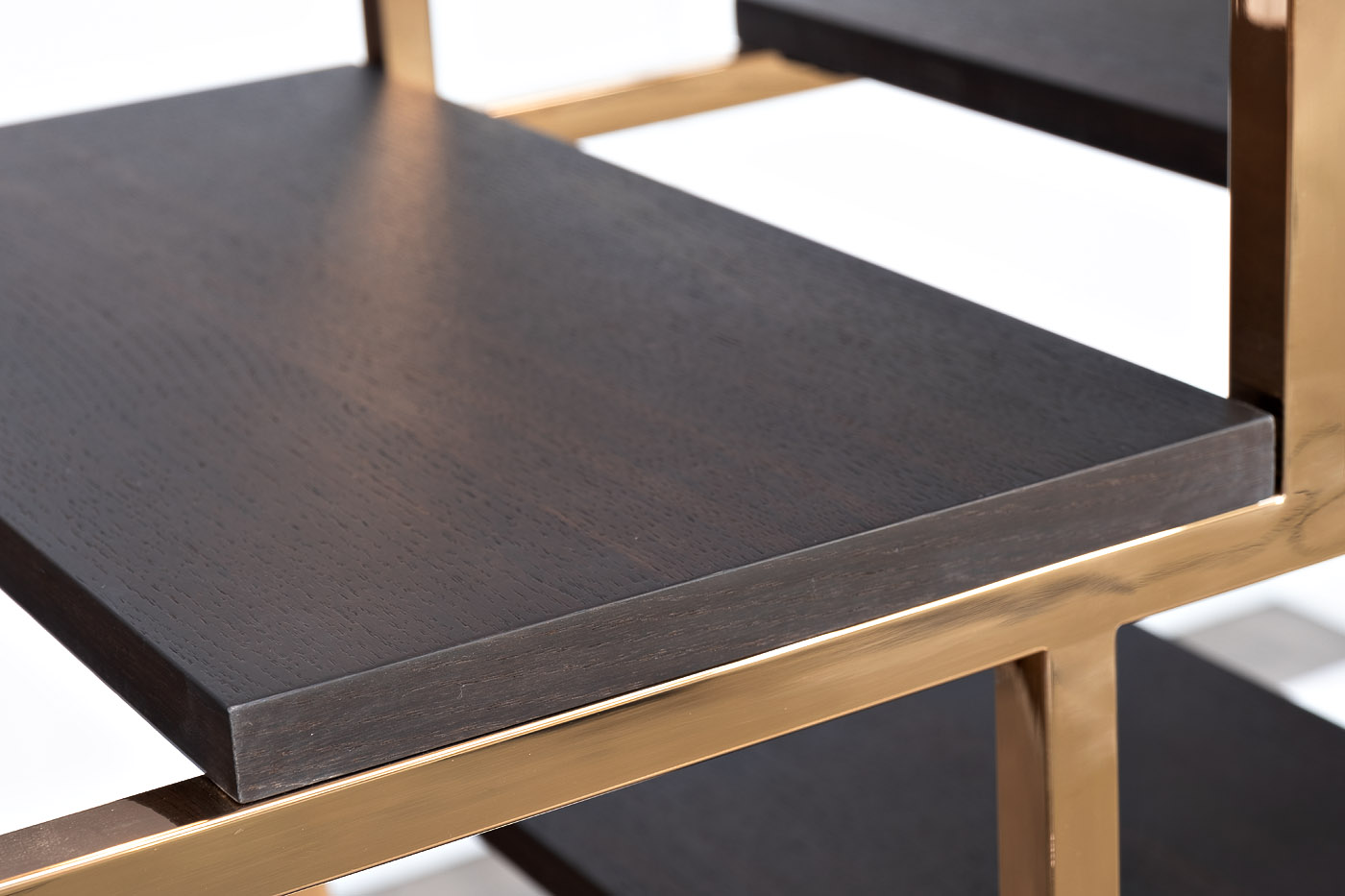 77IP-SH1003 Стеллаж-полусфера роз.золото/темн.шпон