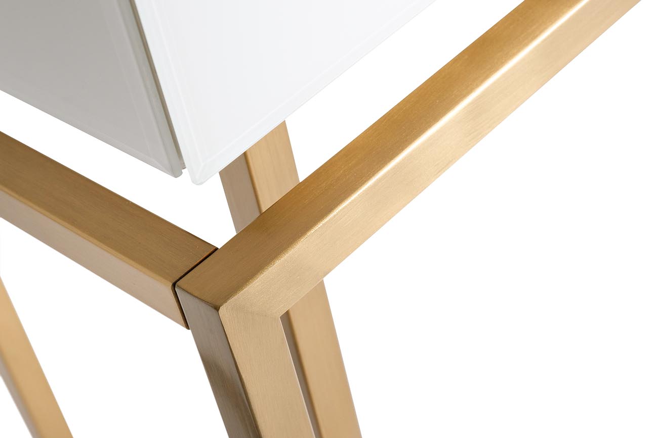 KFG070 Консоль, 2 ящика, белая/ золото