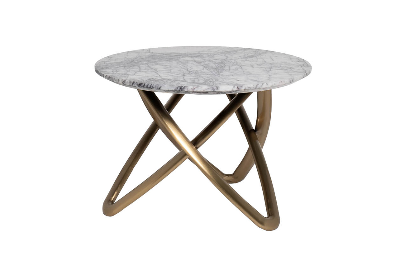 57EL-STOL/ZH-790B Стол журнальный натур. белый мрамор