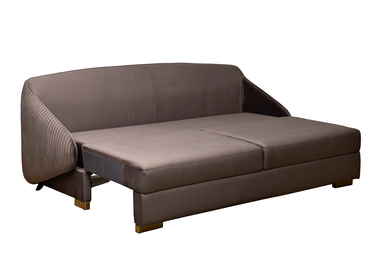 Диван Palazzo 240М трехместный раскладной, серый Ром504+Ром504 