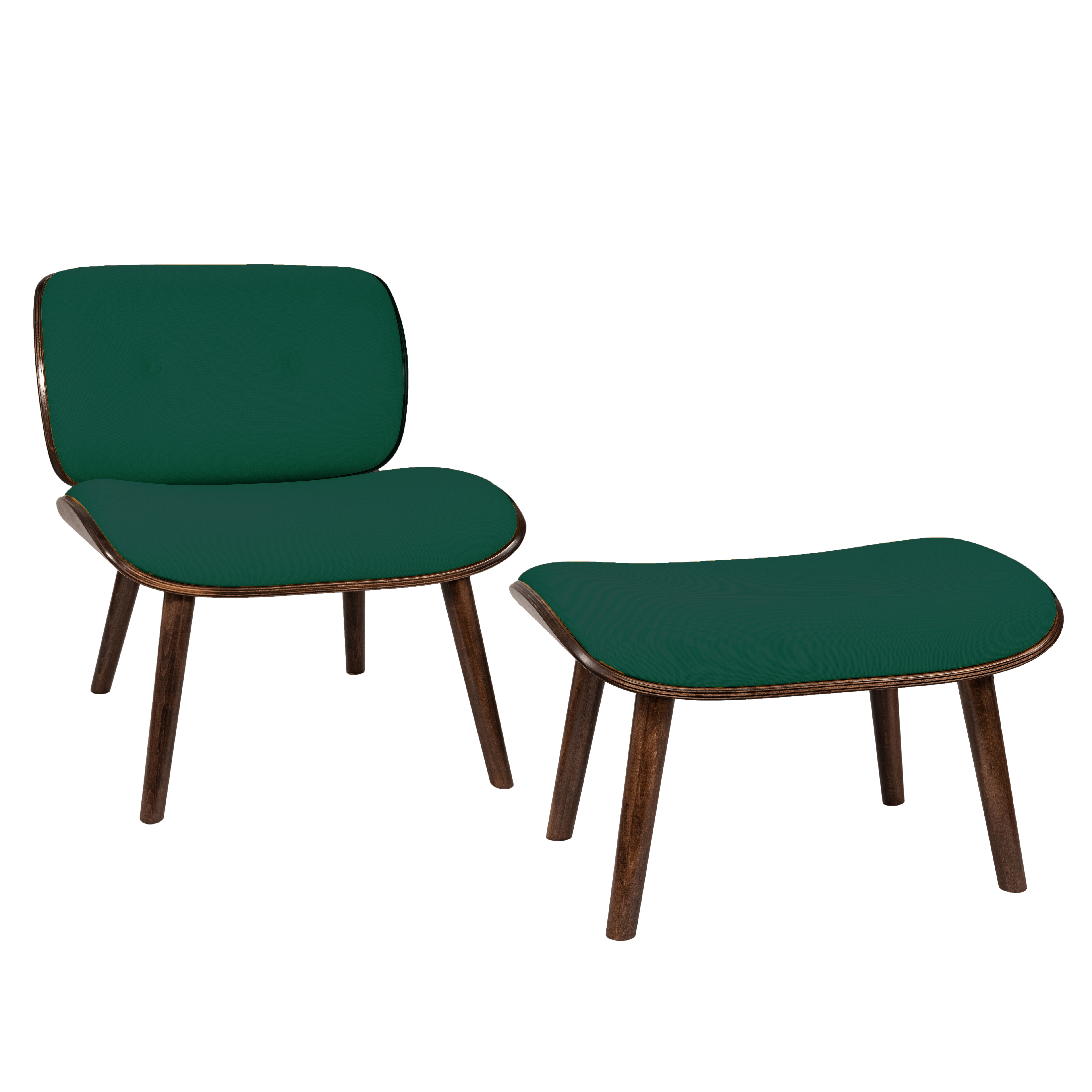 кресло Конда  Фреш 25 зелёный каркас  Орех