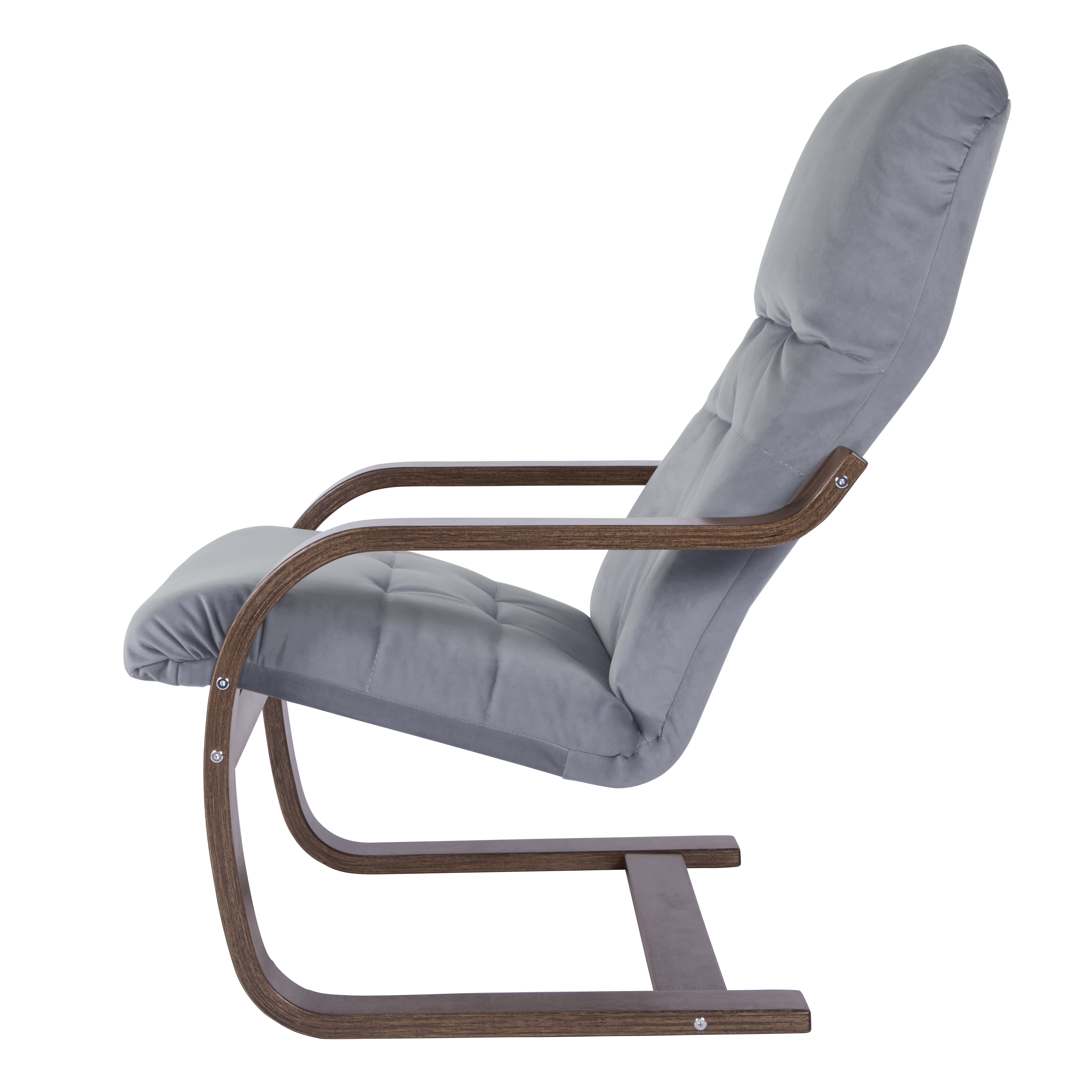 кресло Сайма  Фреш 12 светло-серый каркас  Орех