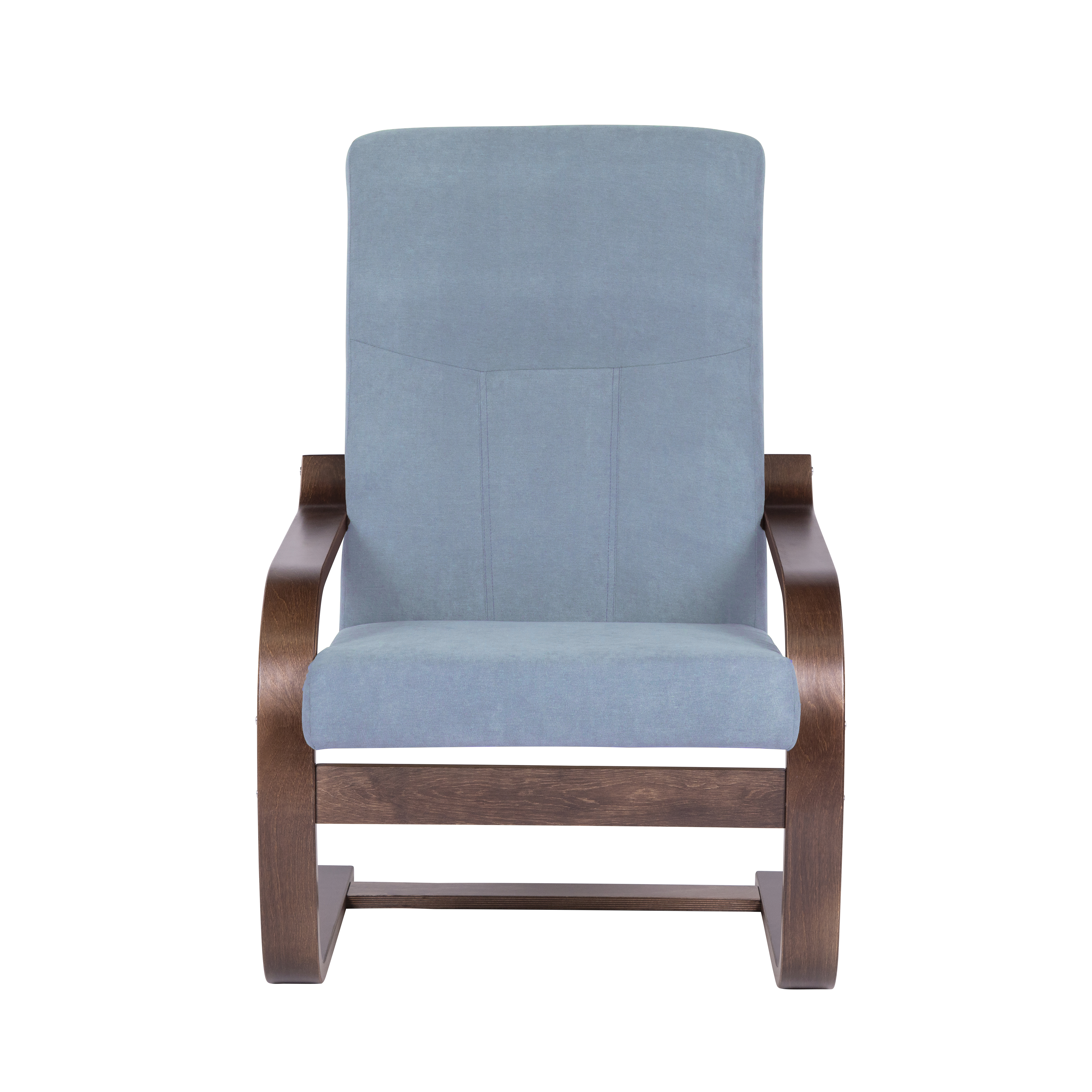 кресло Кристалл фреш 11 голубой каркас Орех