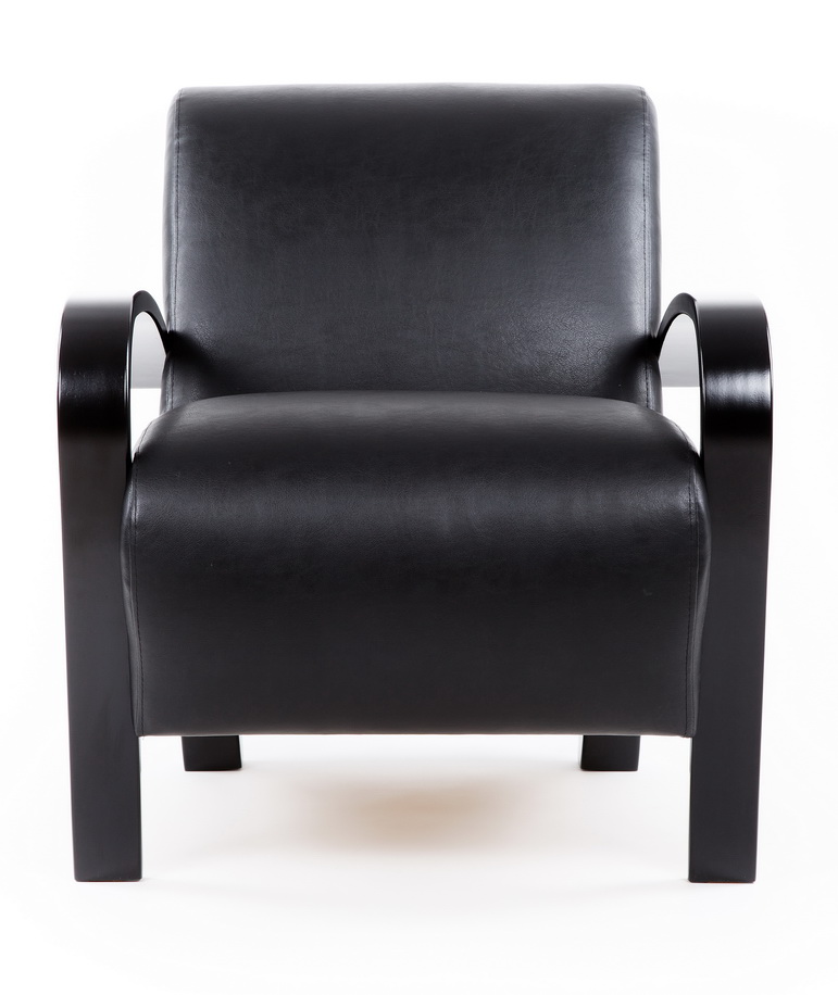 кресло Балатон  Экокожа черный каркас  Венге структура