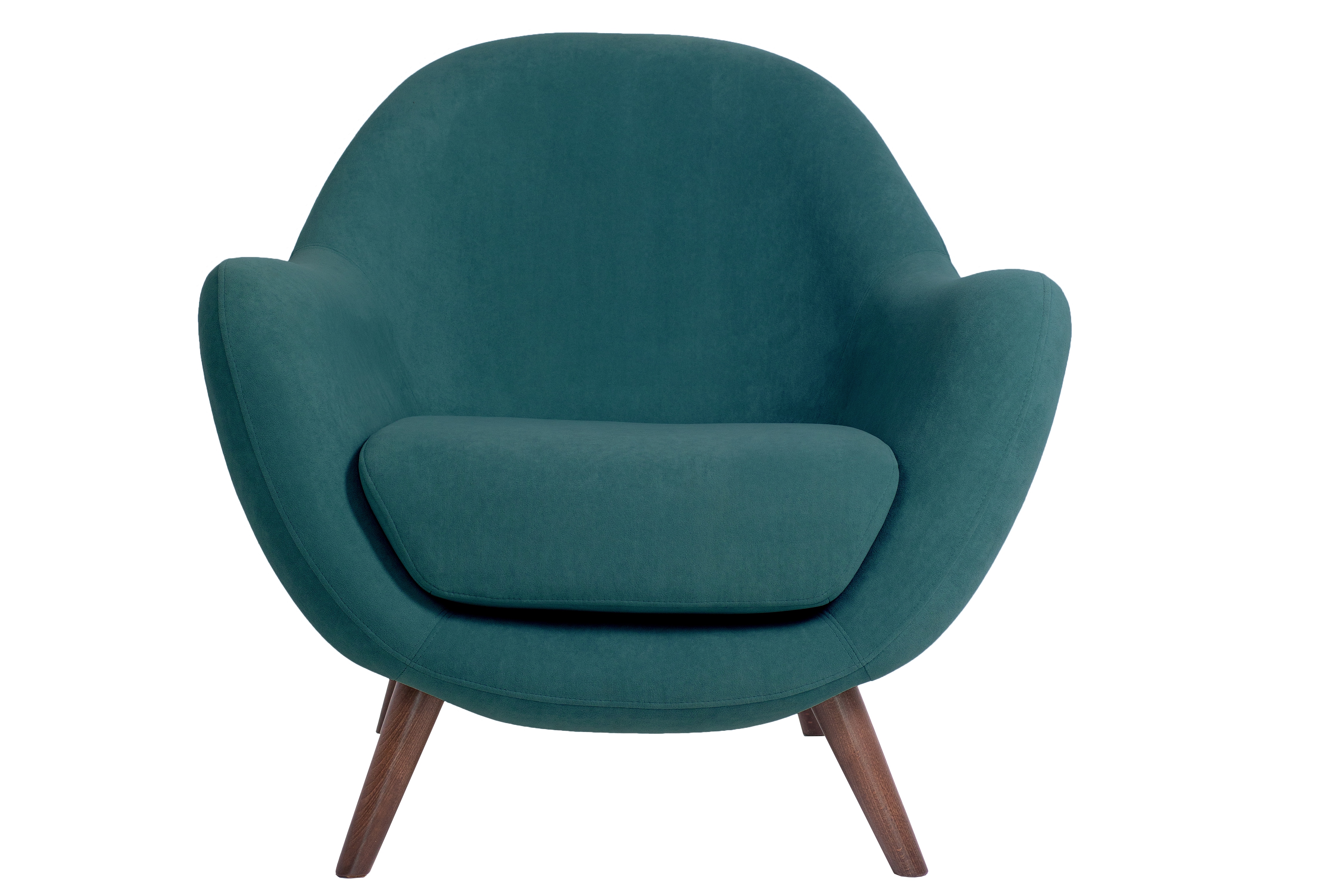 кресло Анхель Бархат Зеленый каркас Орех