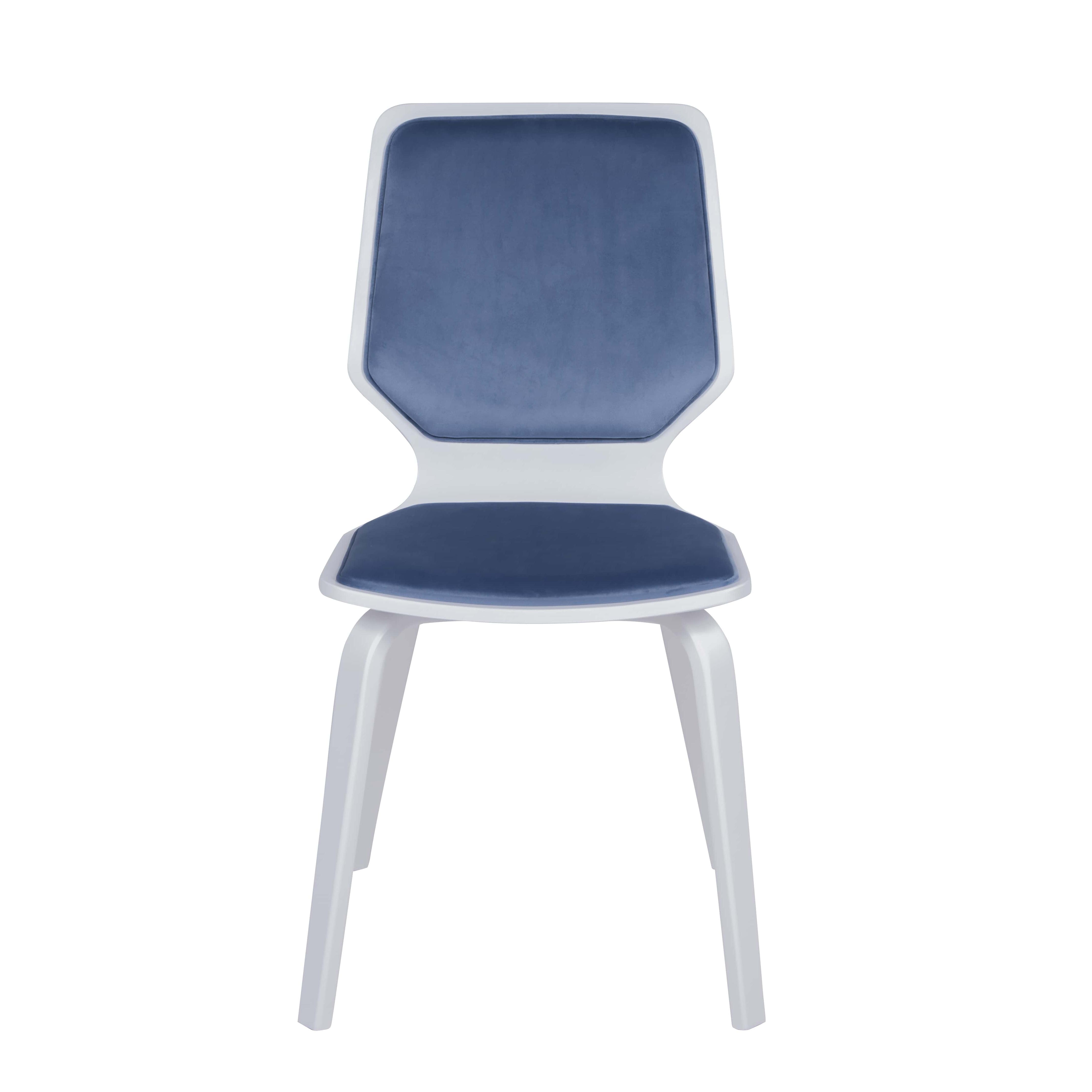 стул Бертран  Голубой каркас  Белый