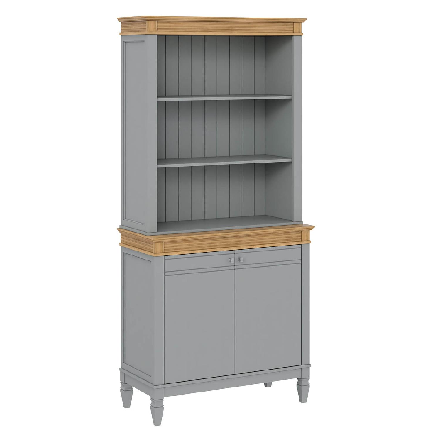 Буфет массив сосны "Ольса" 200/220 (серый-7042/антик 24)