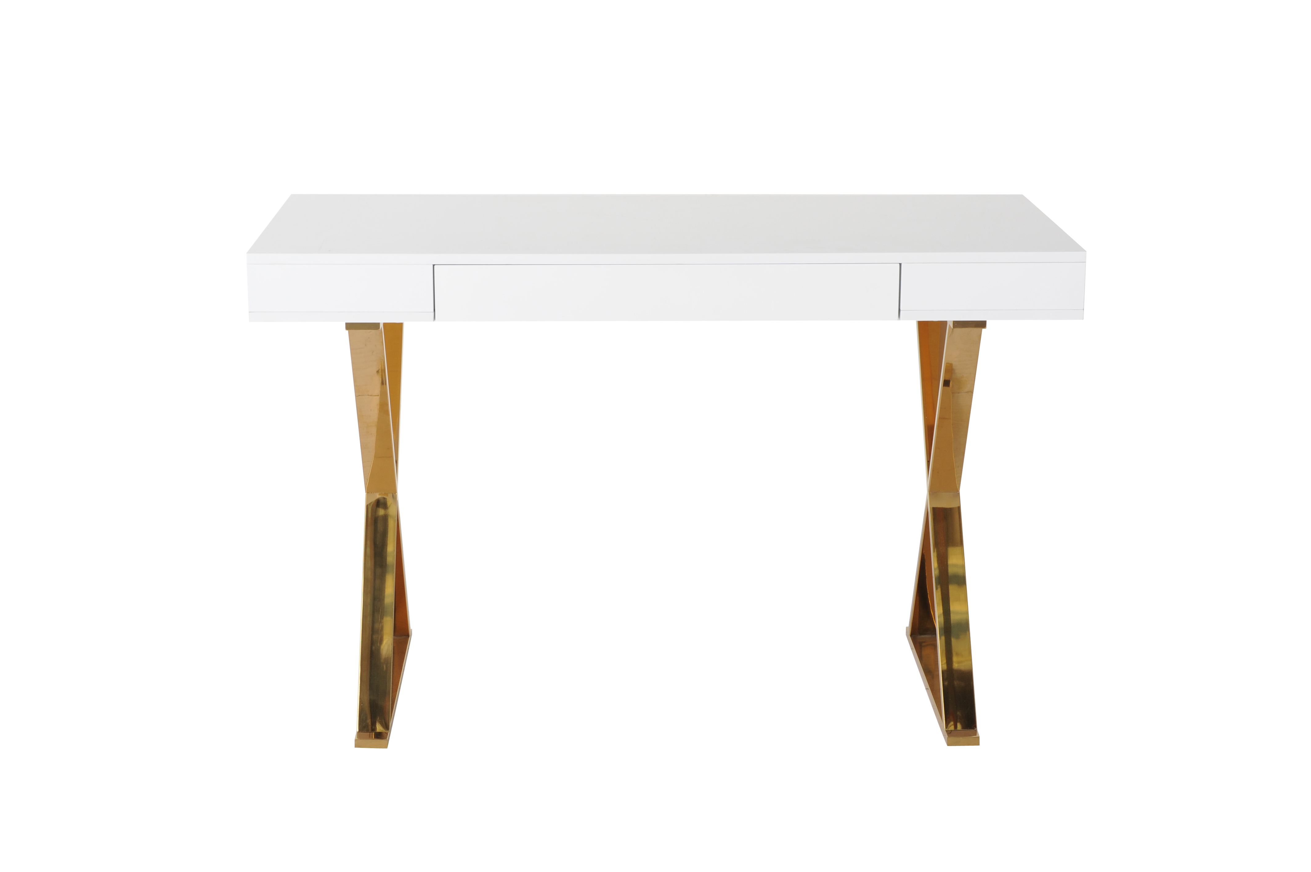 Стол-консоль Рокки MJ-001, 120х55х76 см, белый/золото