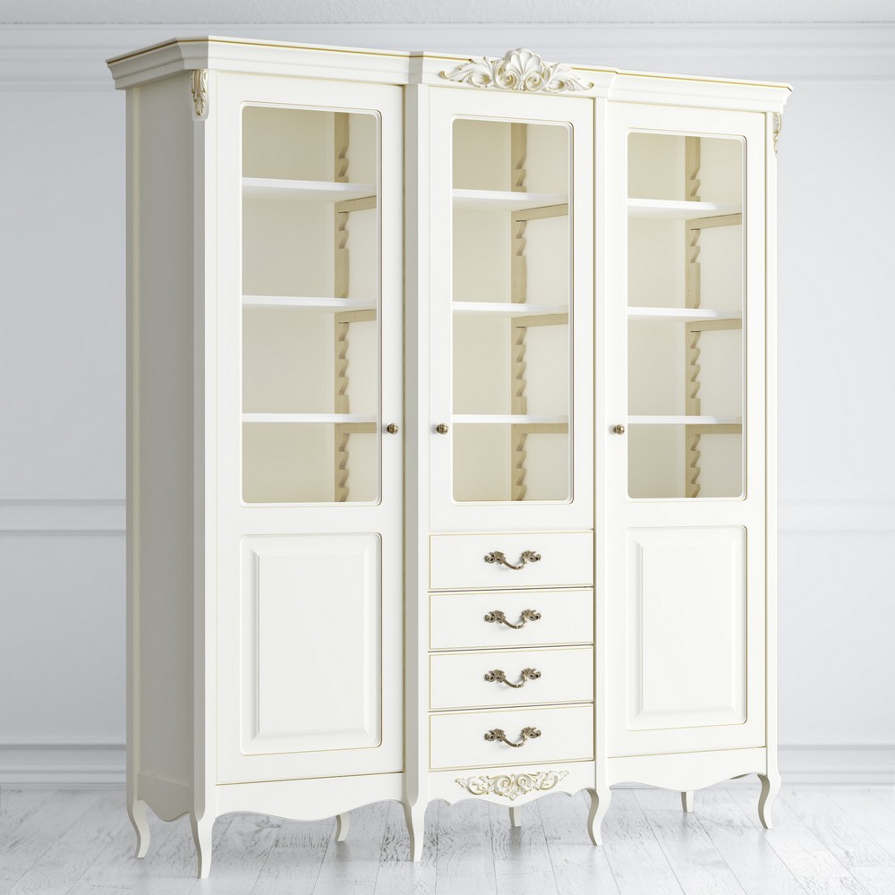 Библиотека 3 двери с ящиками 