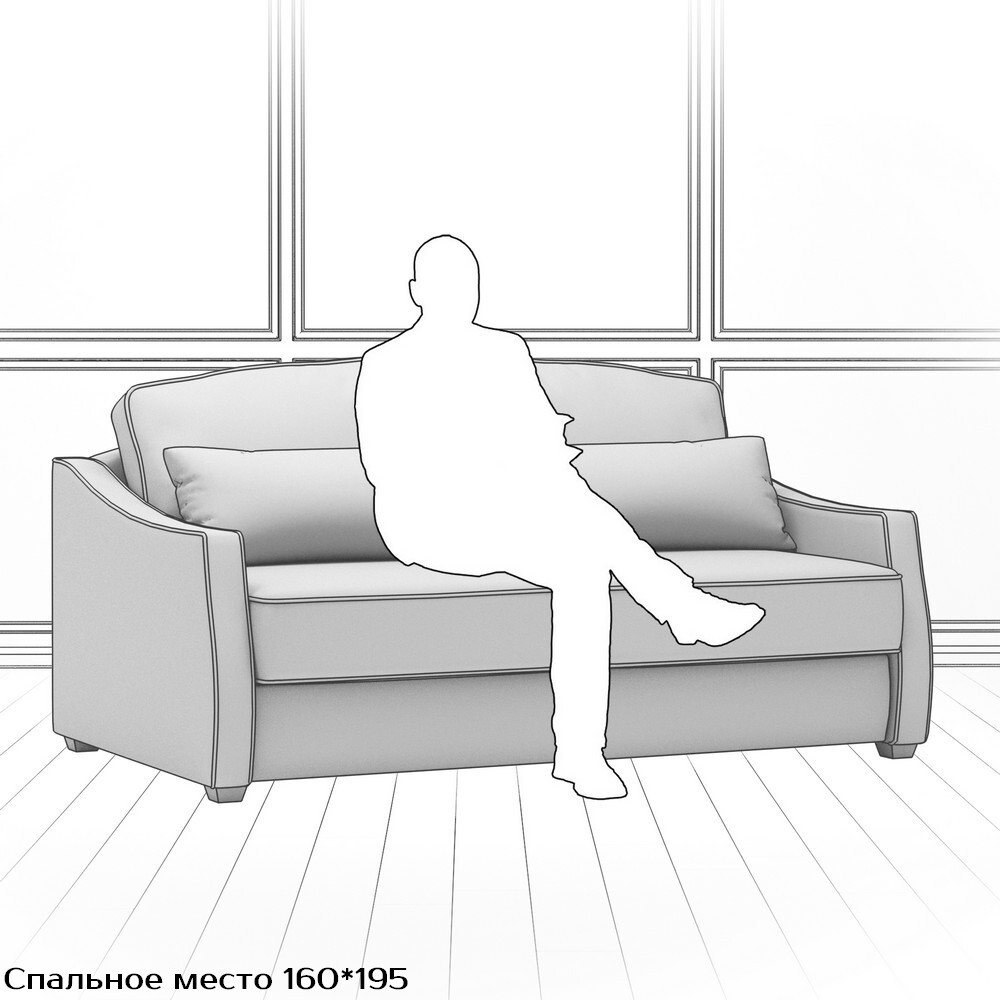 Диван Infante DIf-I-160-K03-KaB12-B10