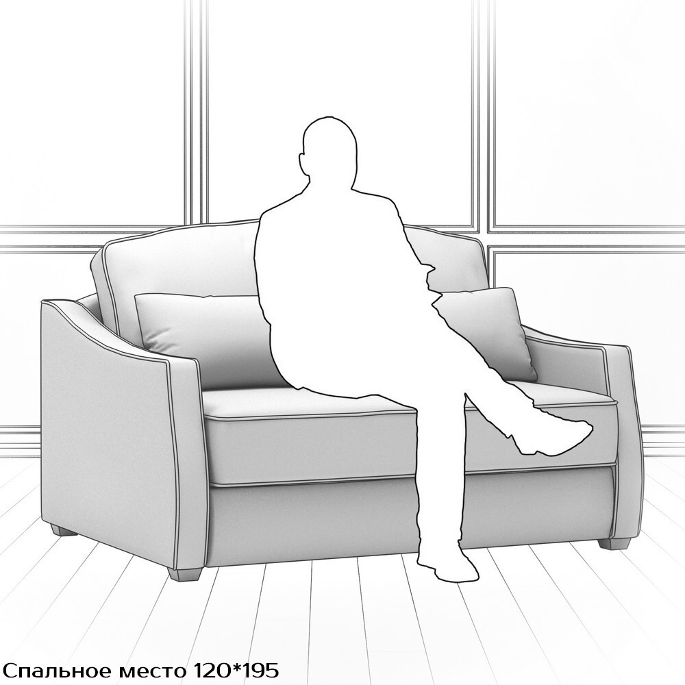 Диван Infante DIf-I-160-K03-KaB03-B12