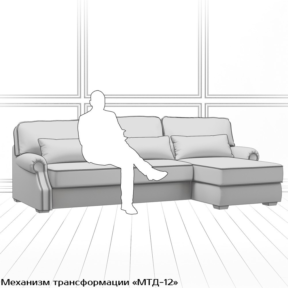 Диван Kane L (с механизмом) DKL-TR-180-K03-Ka-B18