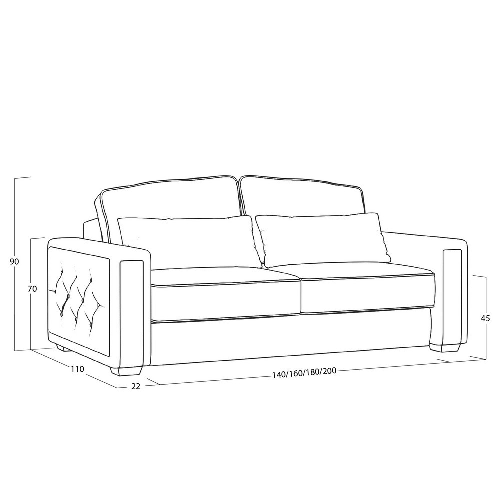 Диван Diamante (с механизмом) DDi-I-180-K03-Ka-0374