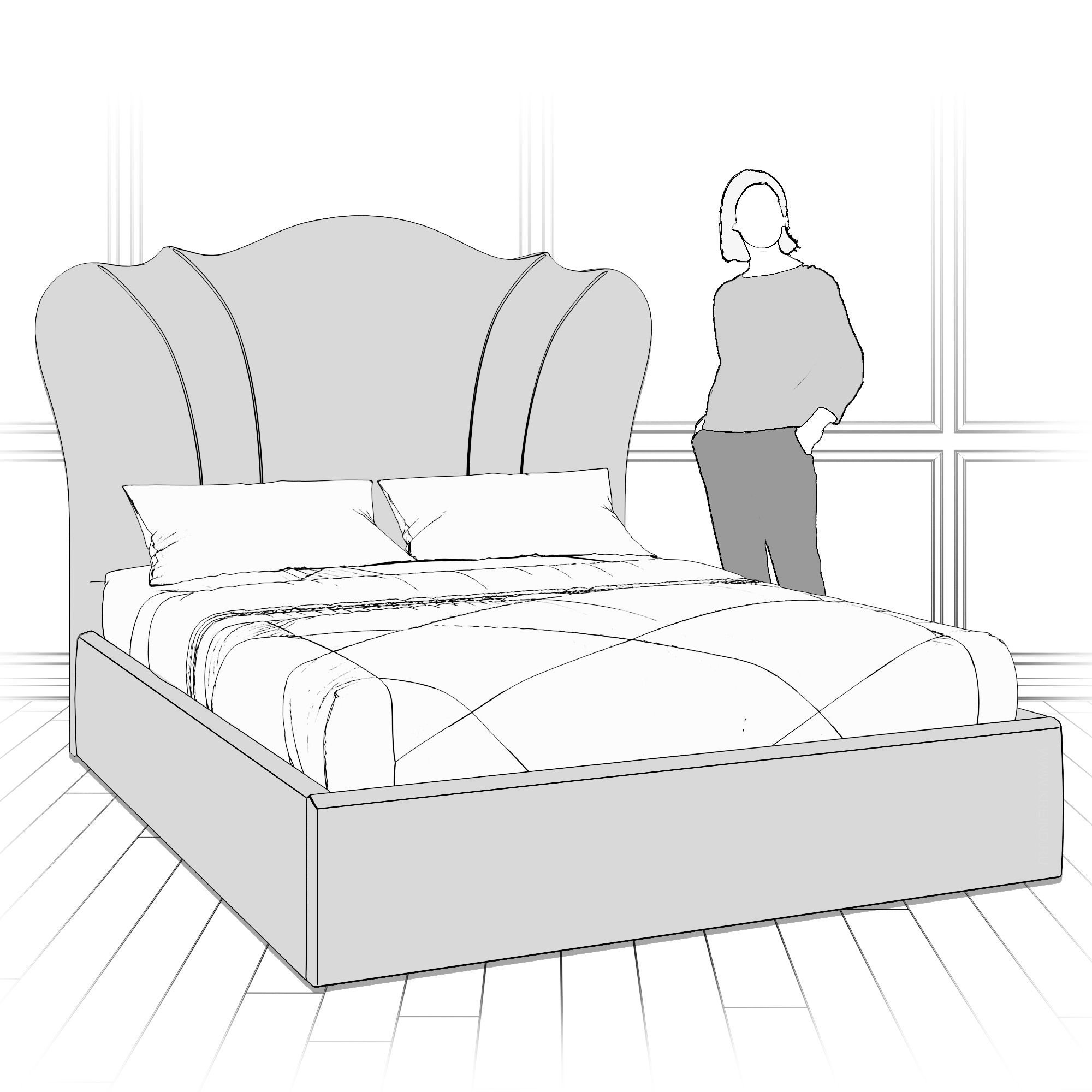 Кровать с подъемным механизмом K60-1400-B01