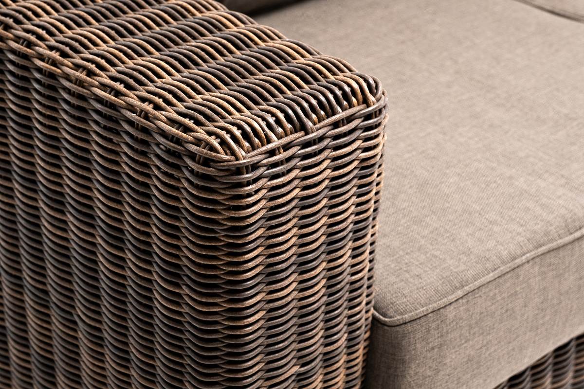 "Боналли" диван из искусственного ротанга трехместный, цвет коричневый