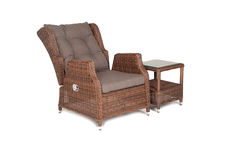 "Форилло" кресло раскладное плетеное, цвет коричневый