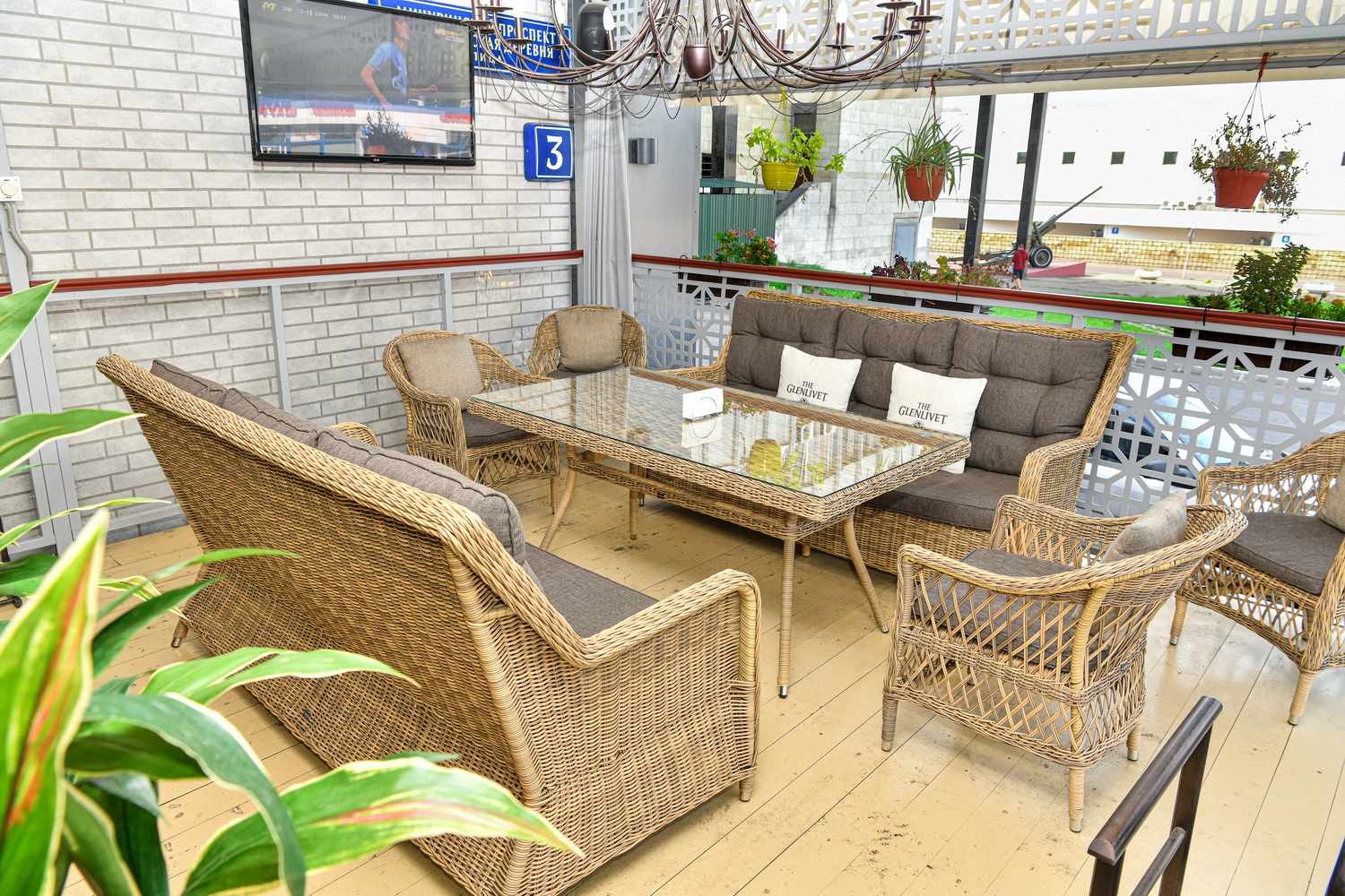 "Глиссандо" диван трехместный из искусственного ротанга, цвет соломенный