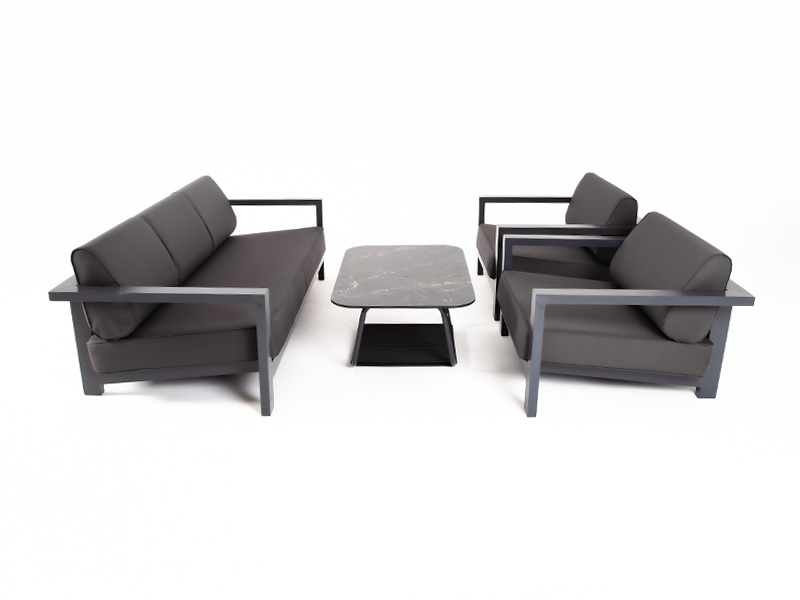 «Горнида» лаунж-зона из алюминия со столиком из HPL