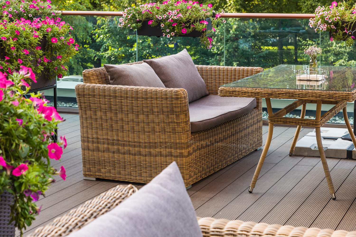 "Капуто" диван из искусственного ротанга двухместный, цвет соломенный